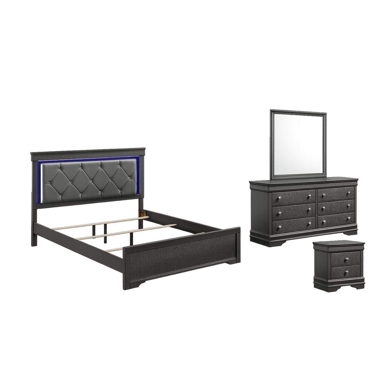 Blaze LED Upholstered Bedroom Set