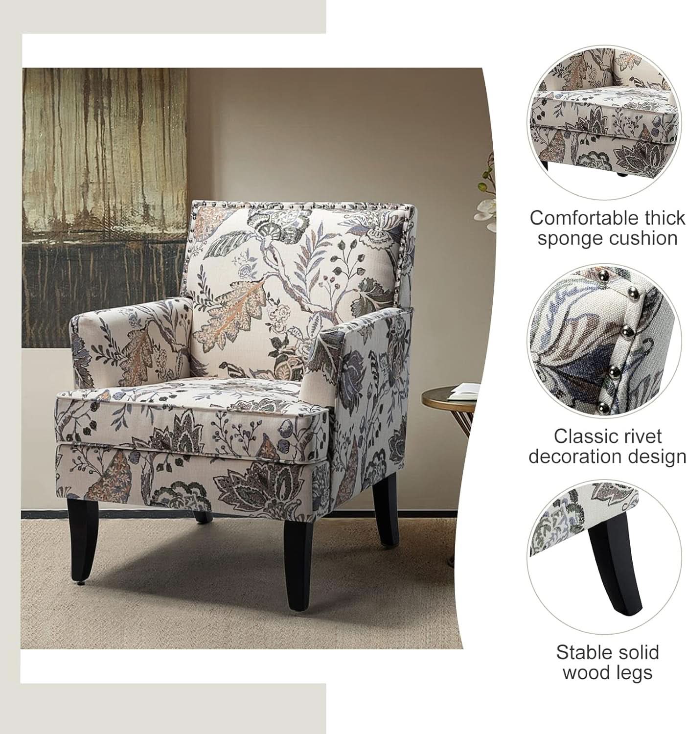 Orange Wingback Armchair Contemporary Living Room Style