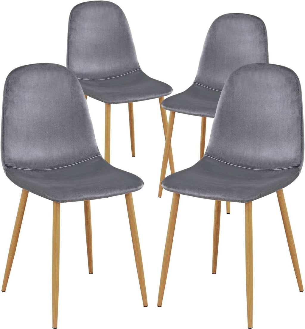 Grey Velvet Dining Chairs Set Of 4 For Dining Room