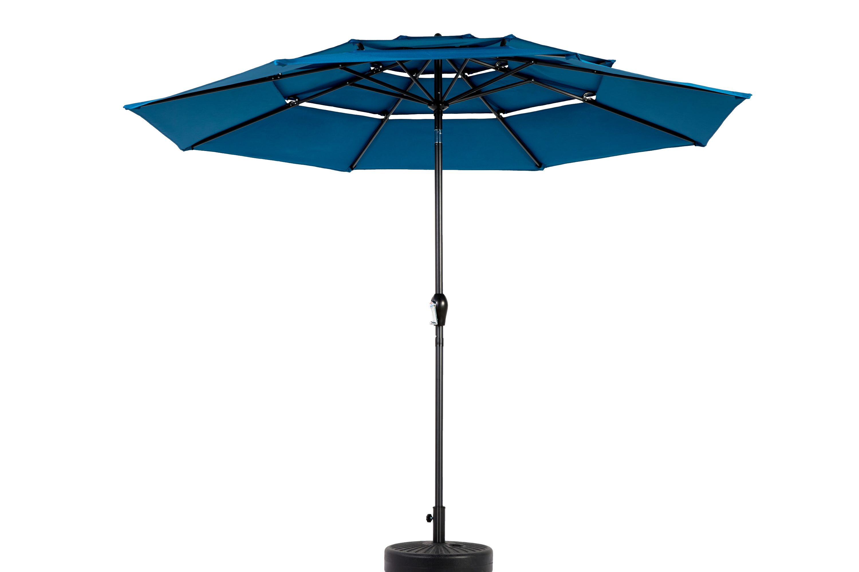 Aluminium 10ft 3 Tier Auto-tilt Outdoor Patio Umbrella - Dark Blue