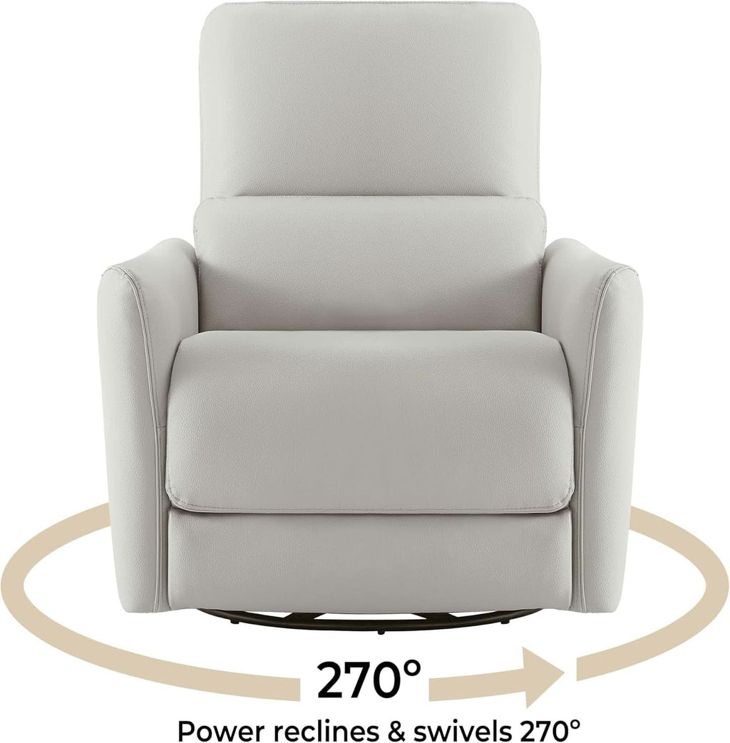 Cream Power Recliner Chair With USB Charging Lumbar Support