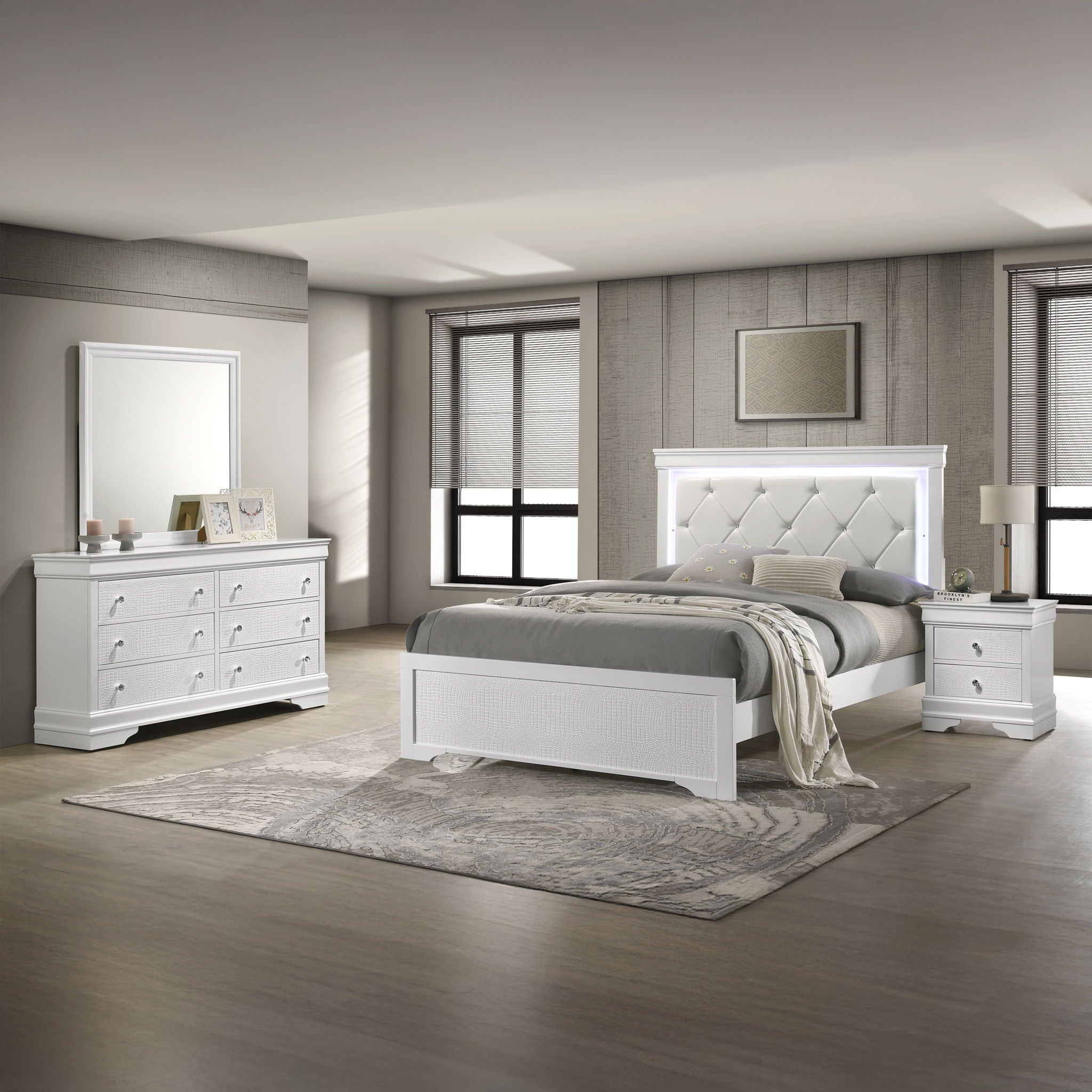 Blaze LED Upholstered Bedroom Set