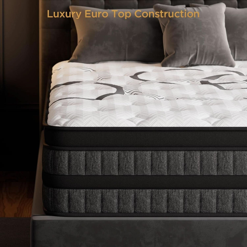 Queen TenInch Premium Gel Memory Foam Hybrid Mattress Eurotop