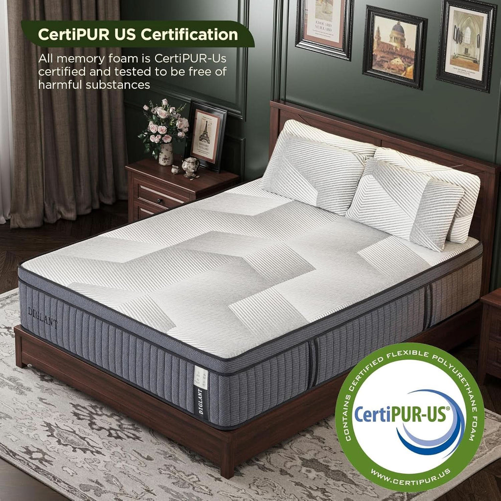Queen Hybrid Memory Foam Mattress 14 Inch