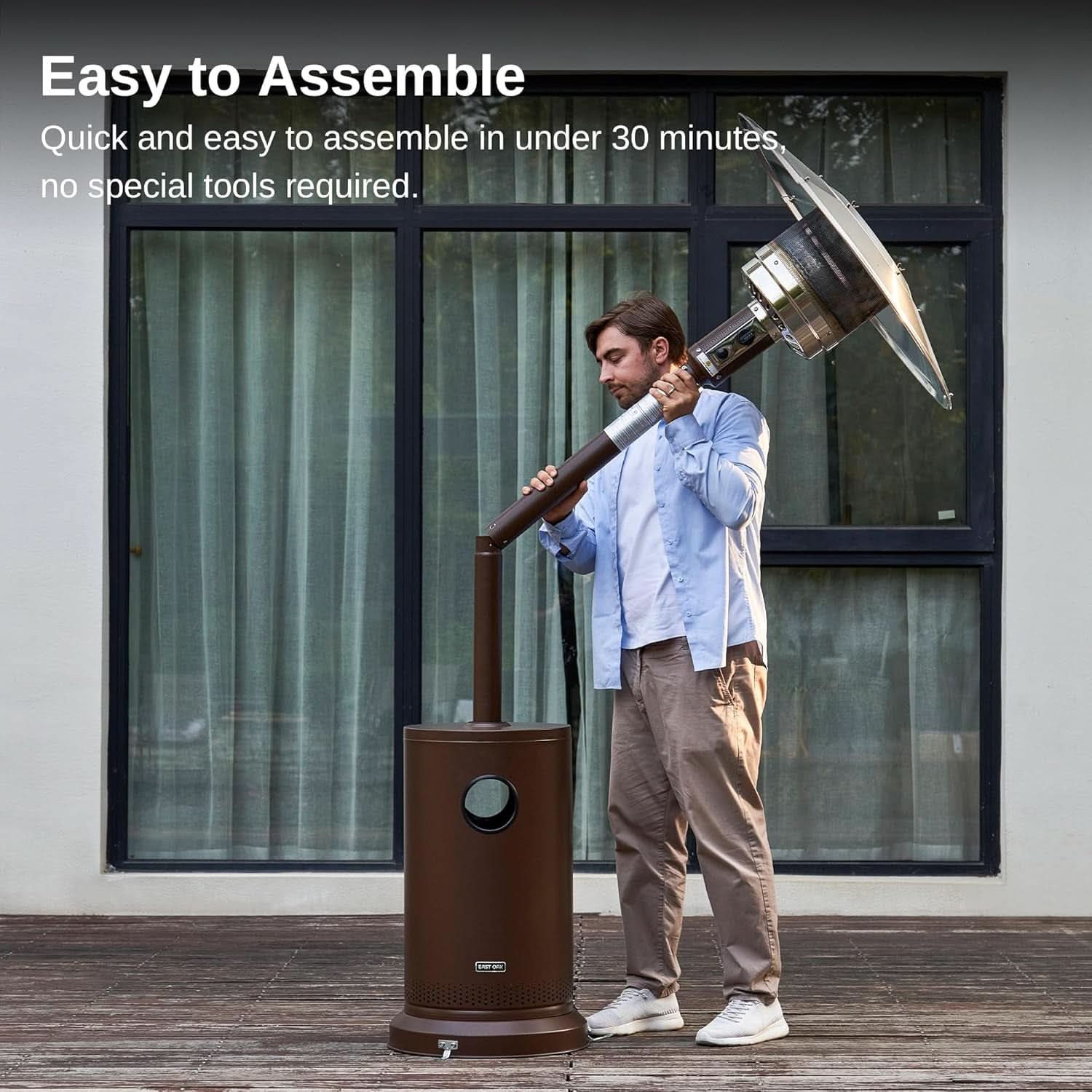 Bronze 48000 BTU Patio Heater With Round Table And Wheels