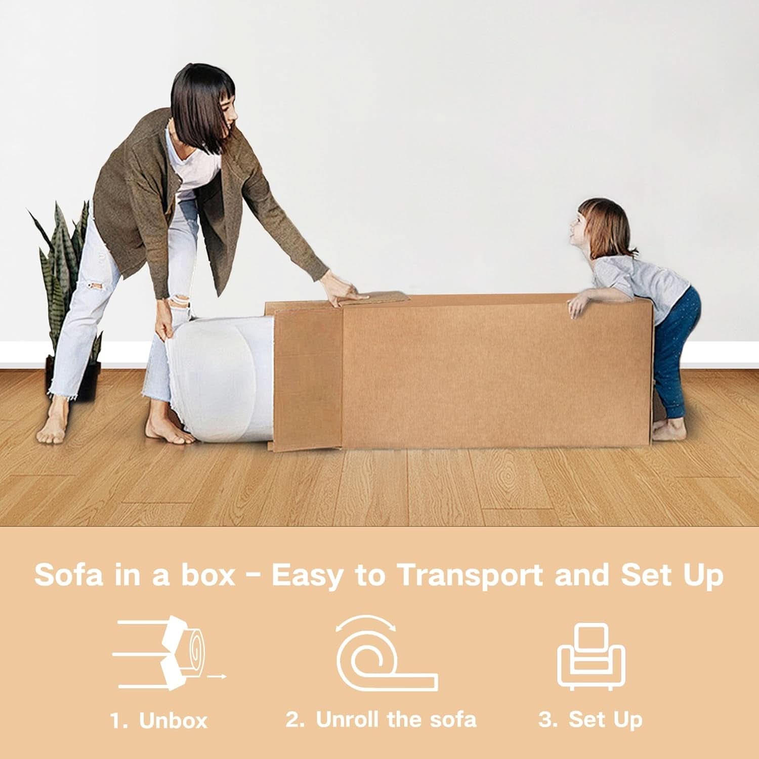Brown Memory Foam Sofa in a Box