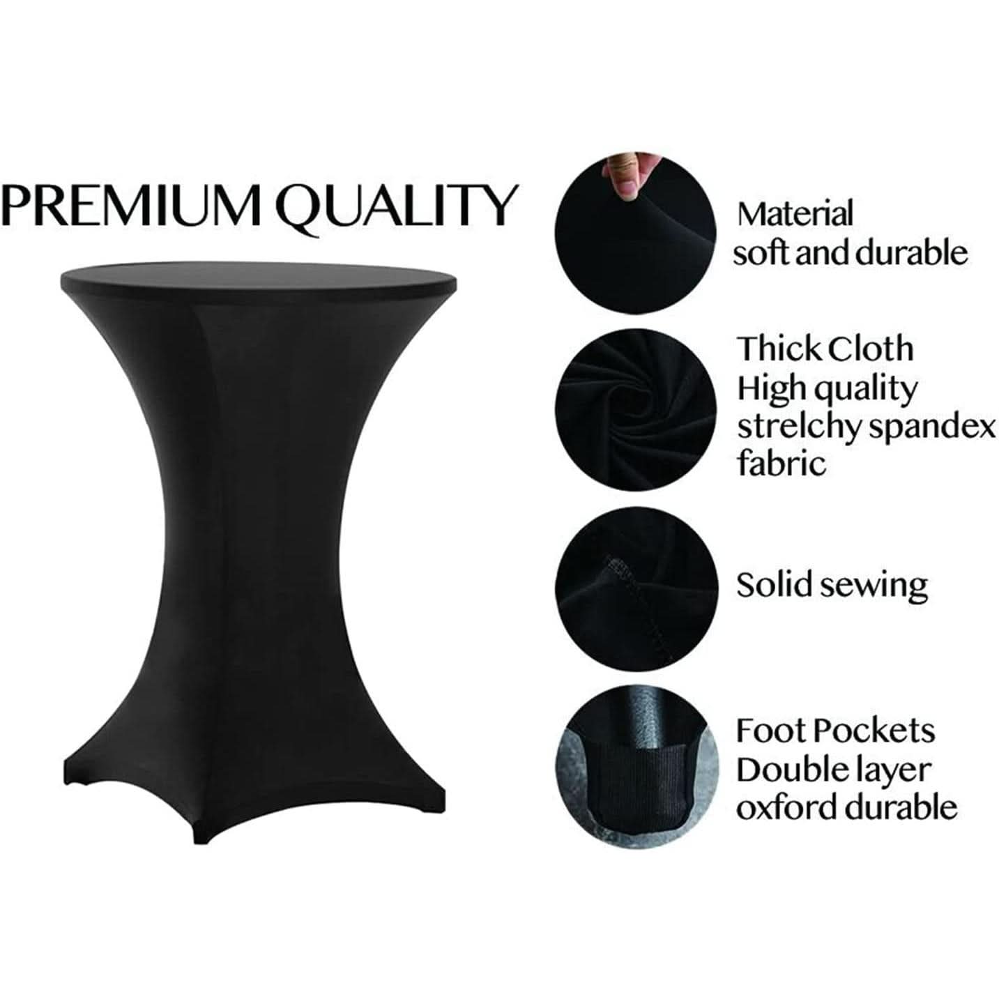 Spandex Cocktail Table Cover 32 Inch Round 8 Pack Set