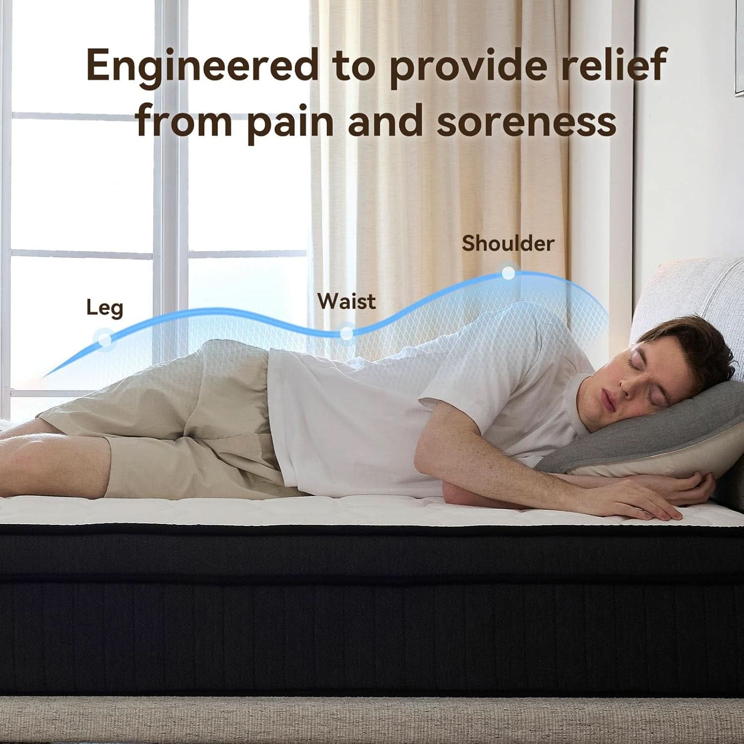 CertiPUR-US Certified 10 Inch Queen Hybrid Memory Foam Mattress