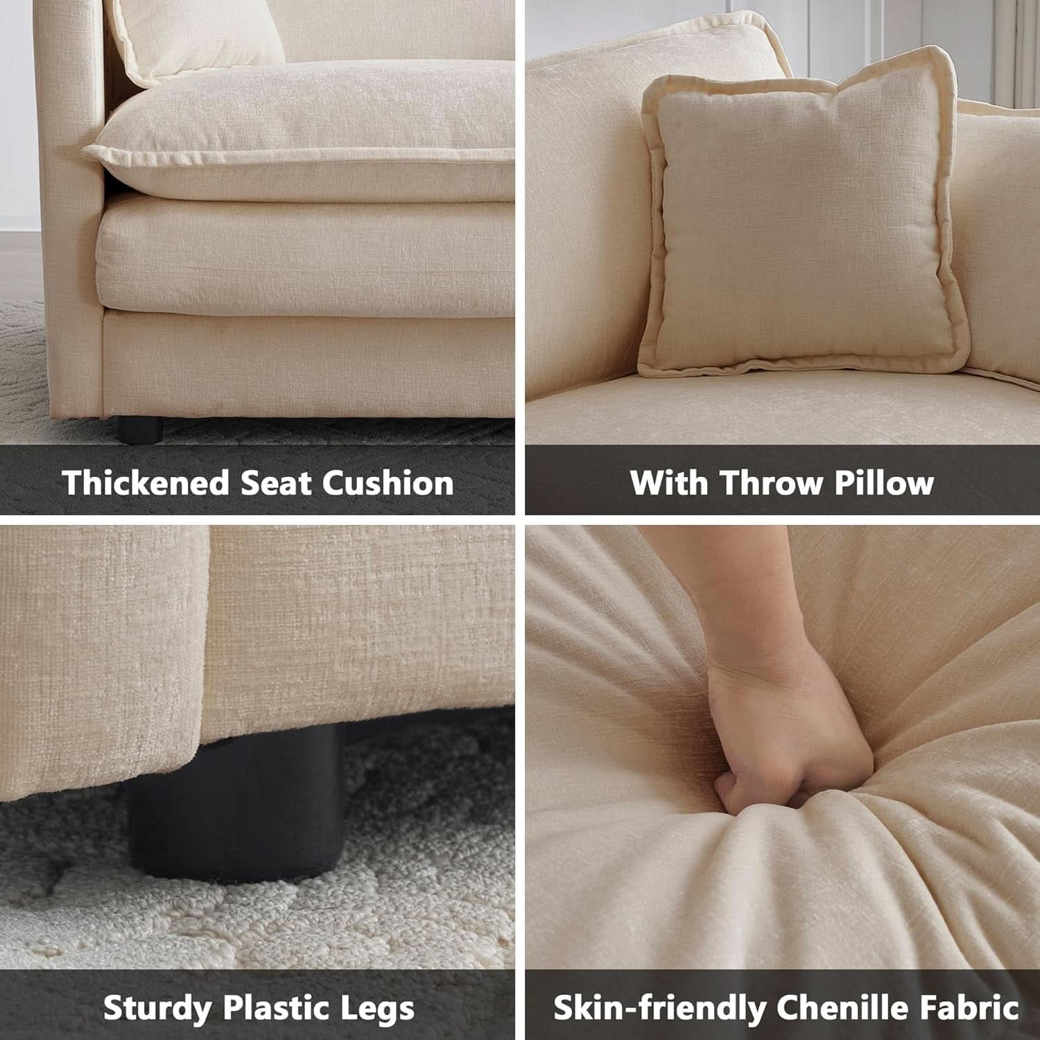 Light Coffee Chenille Loveseat and Armchair Set
