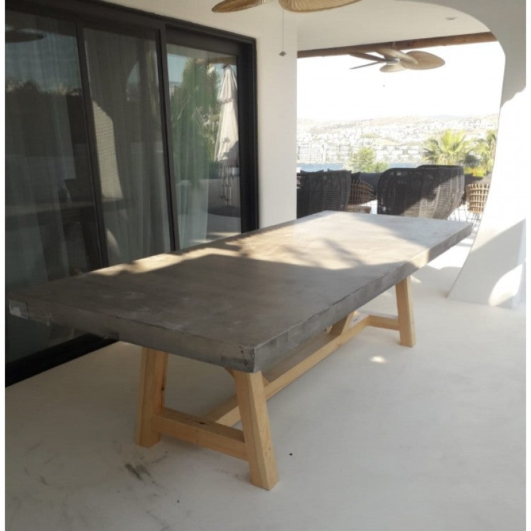Barocco Valhalla Design Lightweight Concrete Rectangular Dining Table - (W)39" (L)102" (H)29.5"