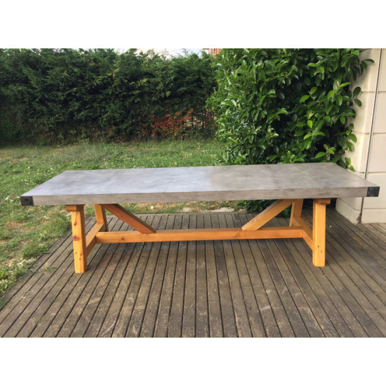 Barocco Valhalla Design Lightweight Concrete Rectangular Dining Table - (W)39" (L)110" (H)29.5"