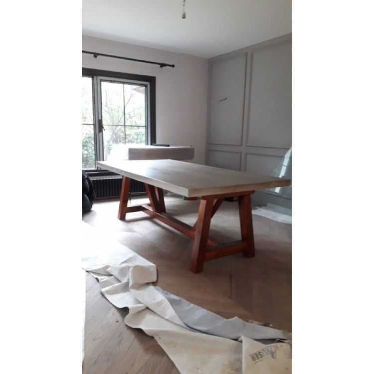 Barocco Valhalla Design Lightweight Concrete Rectangular Dining Table - (W)39" (L)102" (H)29.5"