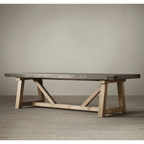 Barocco Valhalla Design Lightweight Concrete Rectangular Dining Table - (W)35.5" (L)71" (H)29.5"