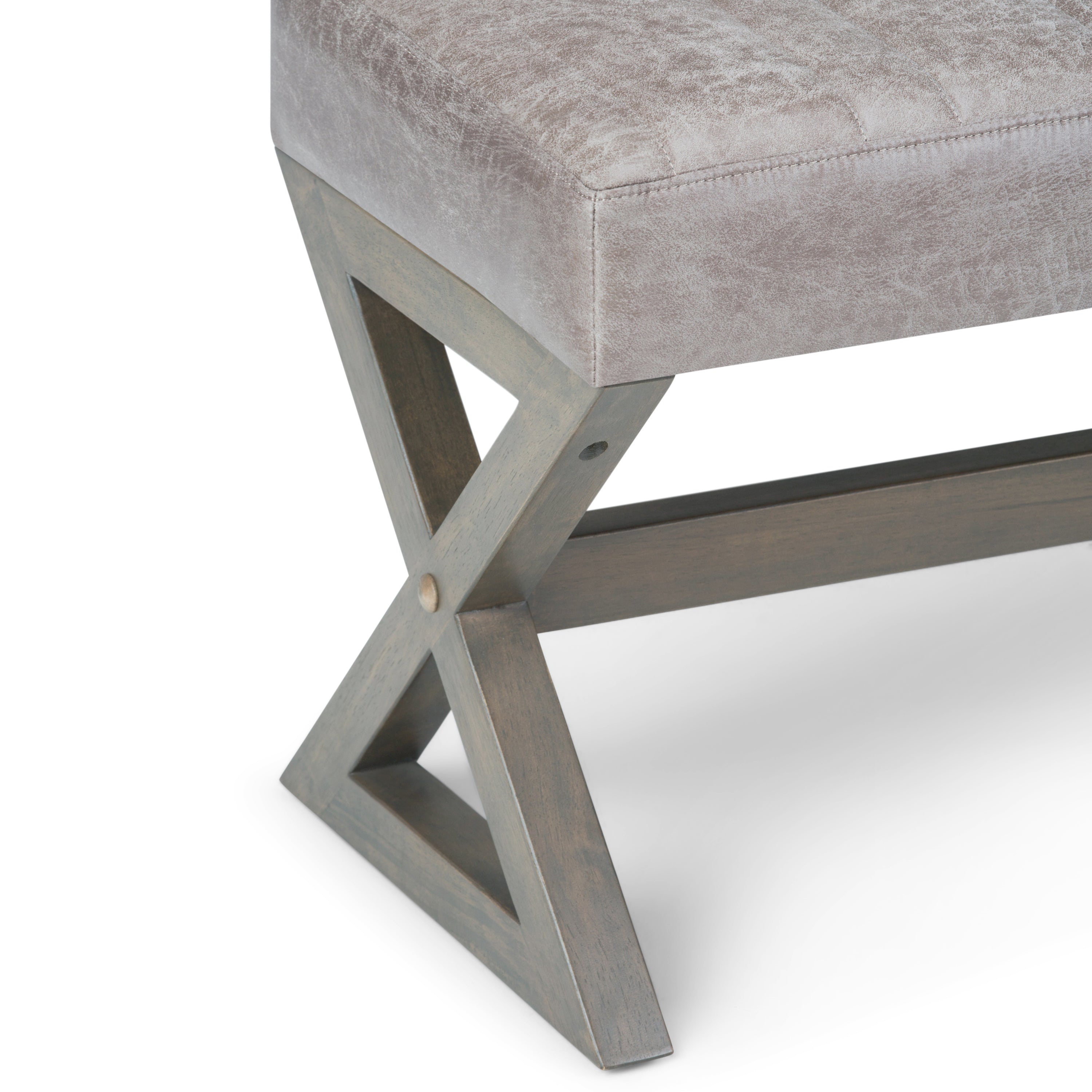 Salinger - Large Ottoman Bench - Distressed Grey Taupe