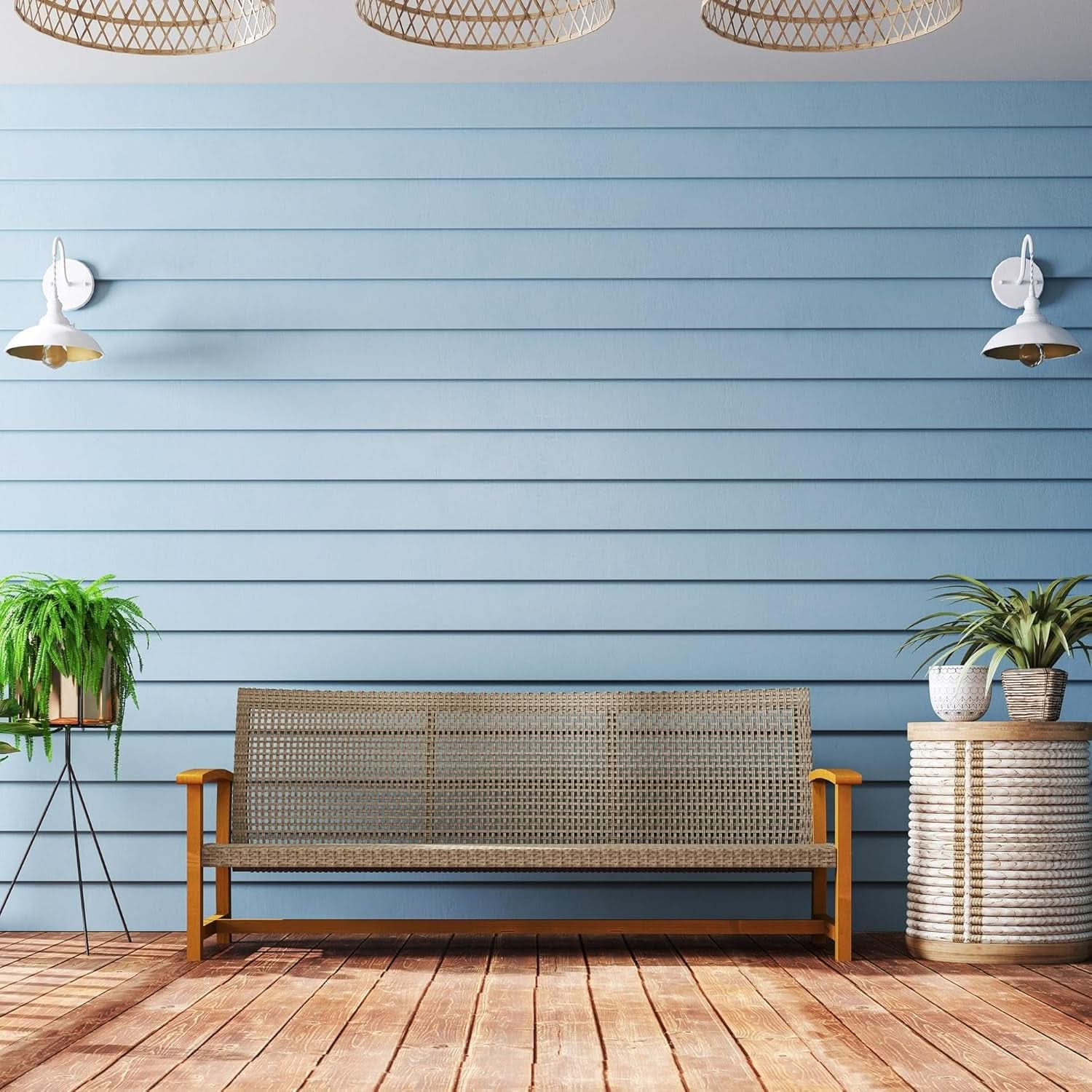 Wicker Outdoor Sofa for Three