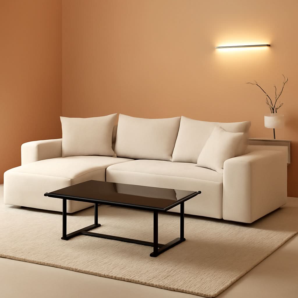 Beige L-Shaped Modular Sectional Sofa
