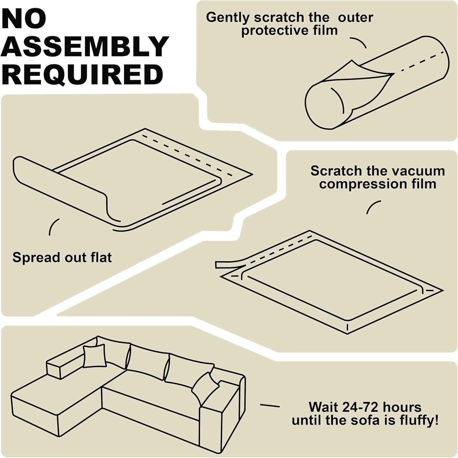 Beige L-Shaped Modular Sectional Sofa