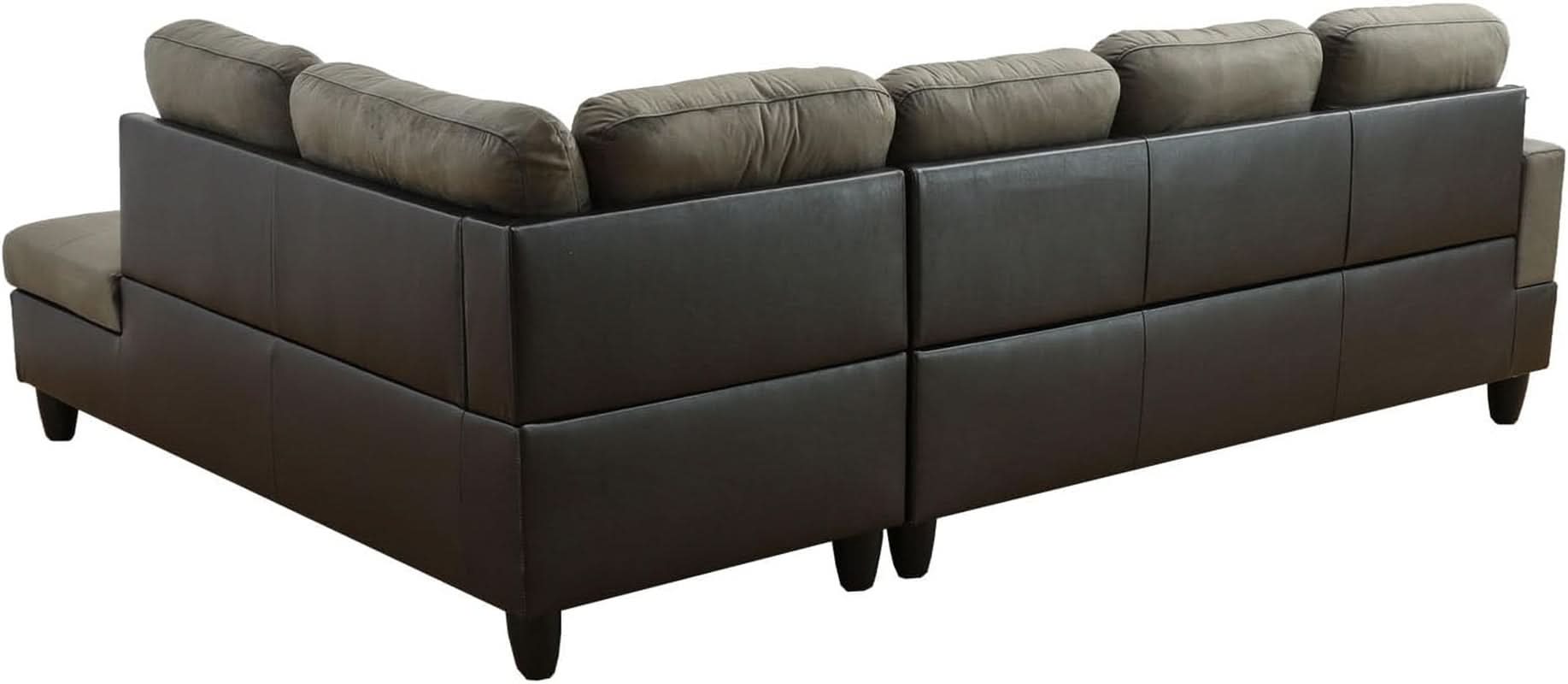Taupe 105 Inch L Shaped Sectional Sofa With Storage Ottoman