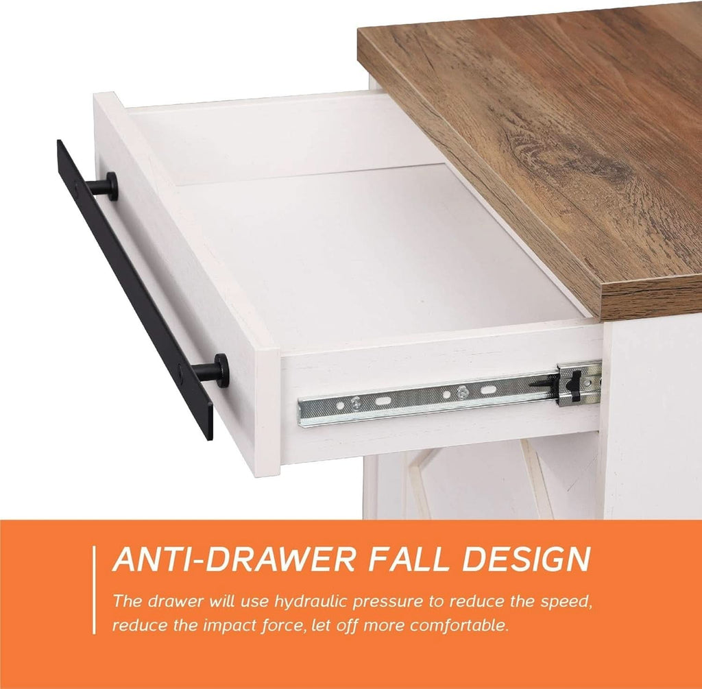 98.4 Inch Wide TV Stand Antique White For Living Room