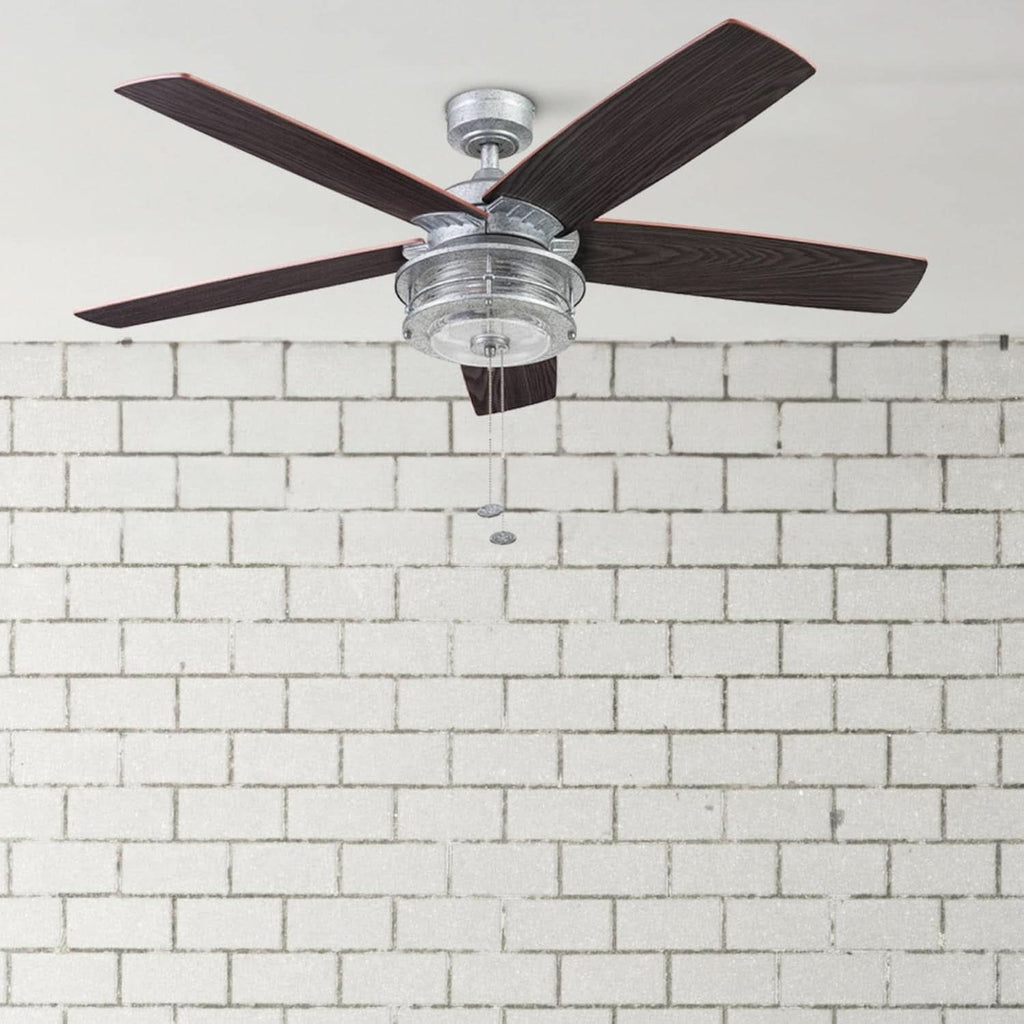 52 Inch Indoor Outdoor Ceiling Fan LED Light Dual Mount