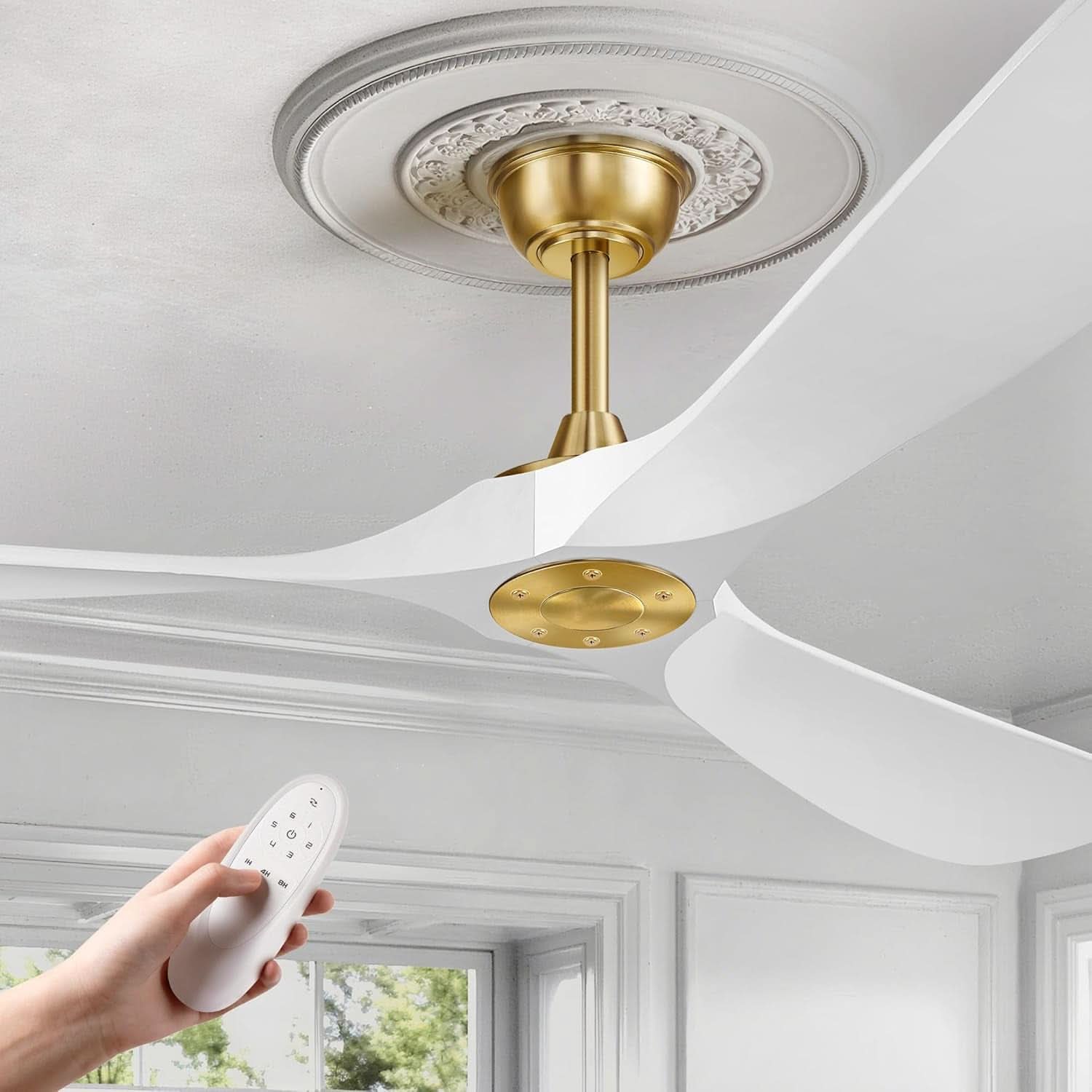 52 Inch Ceiling Fan With Remote DC Motor Indoor Outdoor Use
