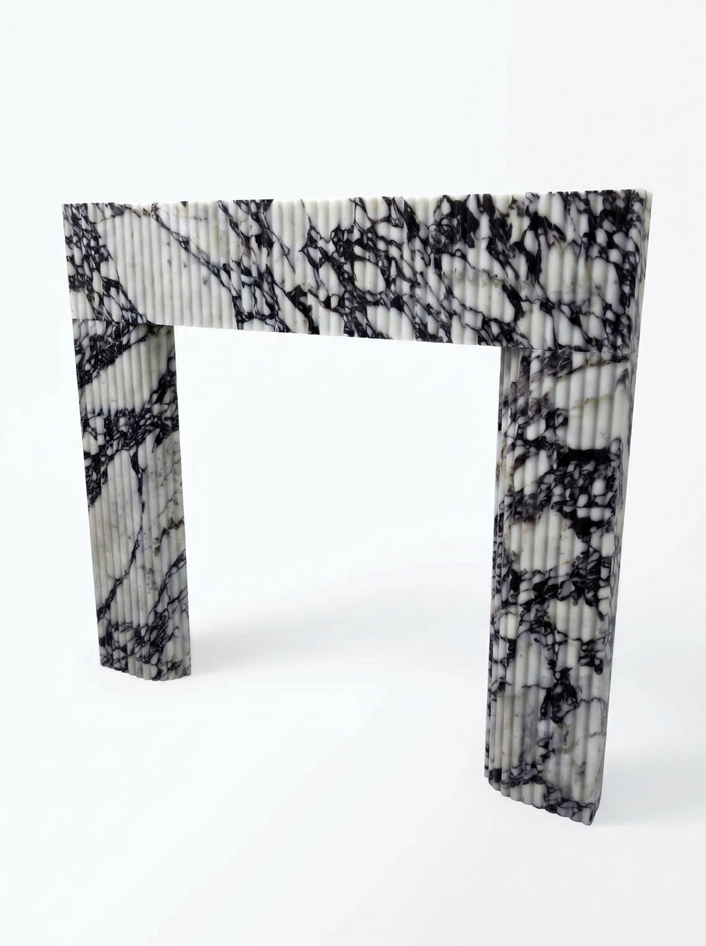 Calacatta Viola Marble Fluted Fireplace Mantel Polished (L)36" (H)40" (D)2.5"