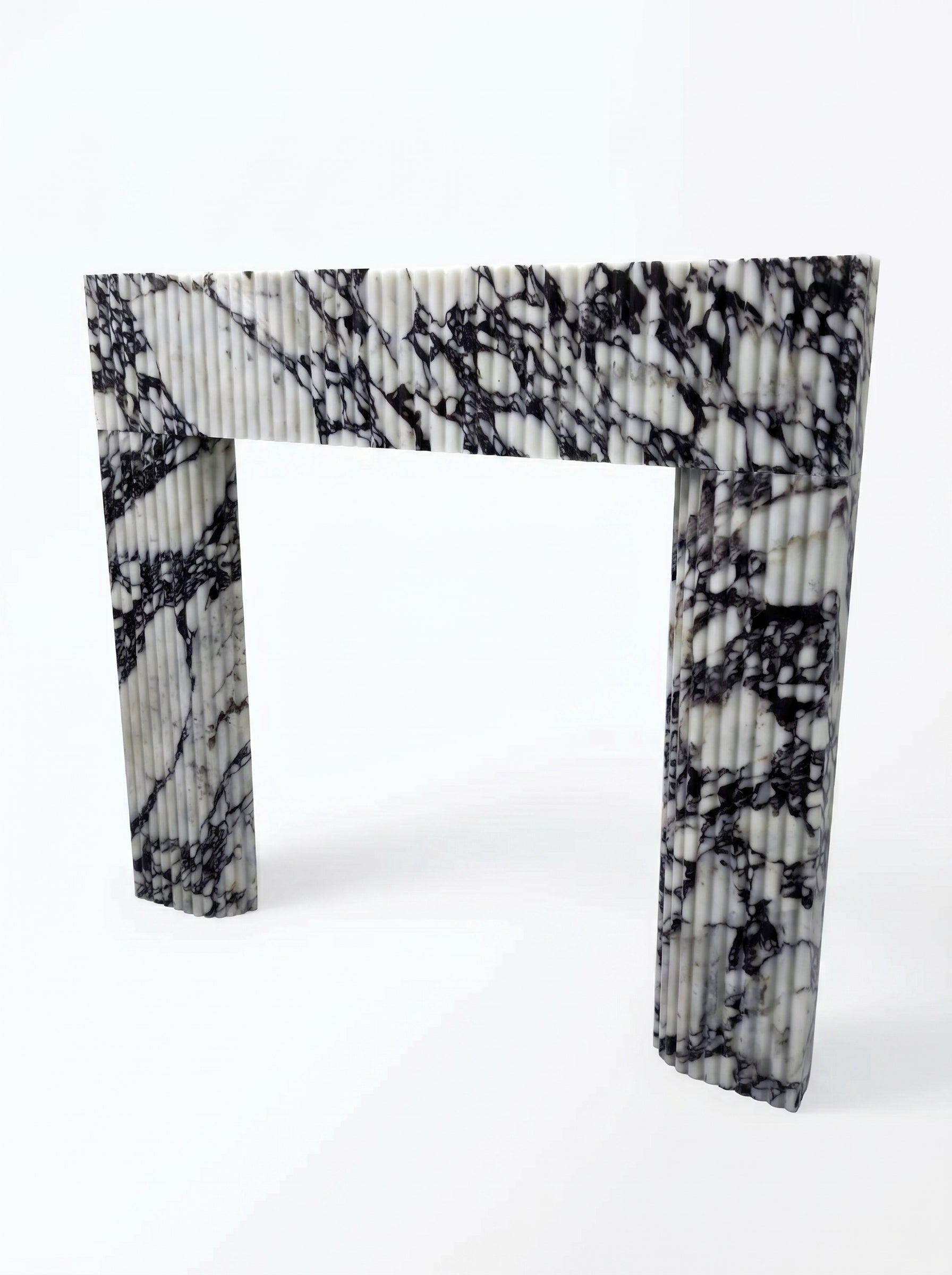 Calacatta Viola Marble Fluted Fireplace Mantel Polished (L)36" (H)40" (D)2.5"
