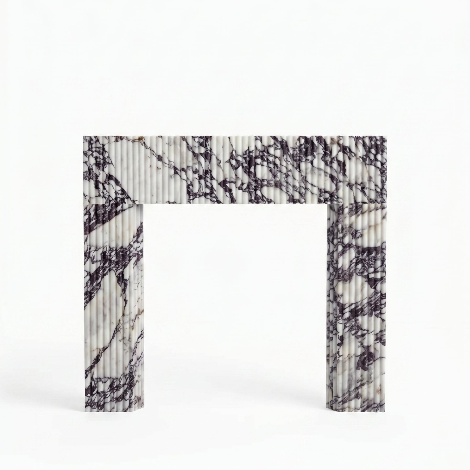 Calacatta Viola Marble Fluted Fireplace Mantel Polished (L)36" (H)40" (D)2.5"