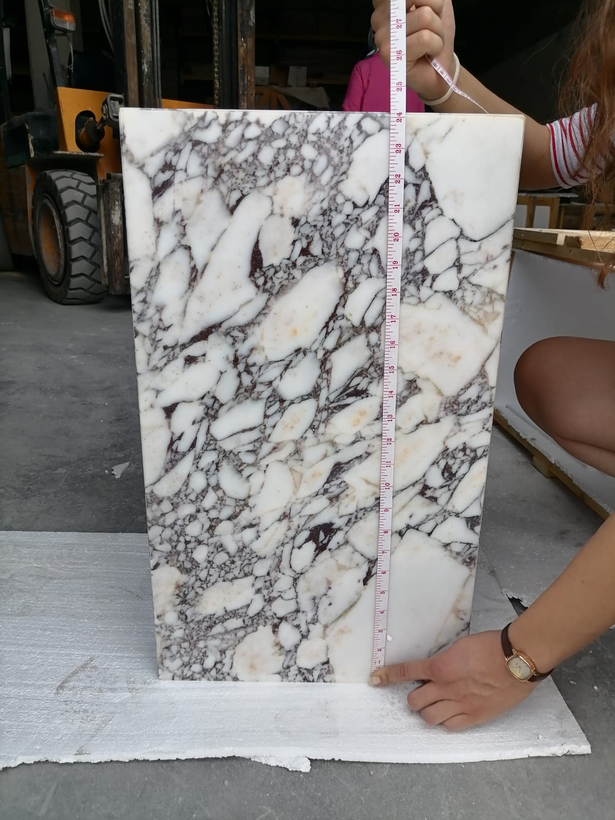 Calacatta Viola Marble Cube Design Plinth End/Side Table, Nightstand Polished (W)15.75" (L)15.75" (H)15.75"