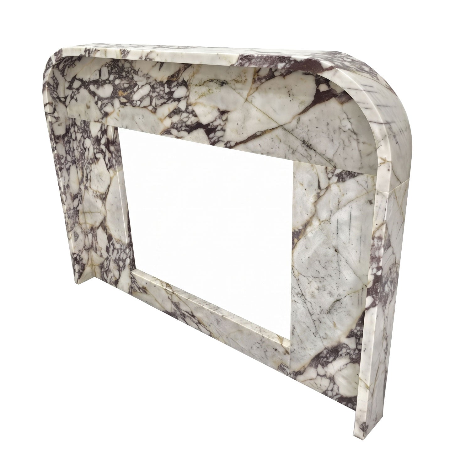 Calacatta Viola Marble Modern Fireplace Mantel Polished (L)69" (H)50" (D)6"