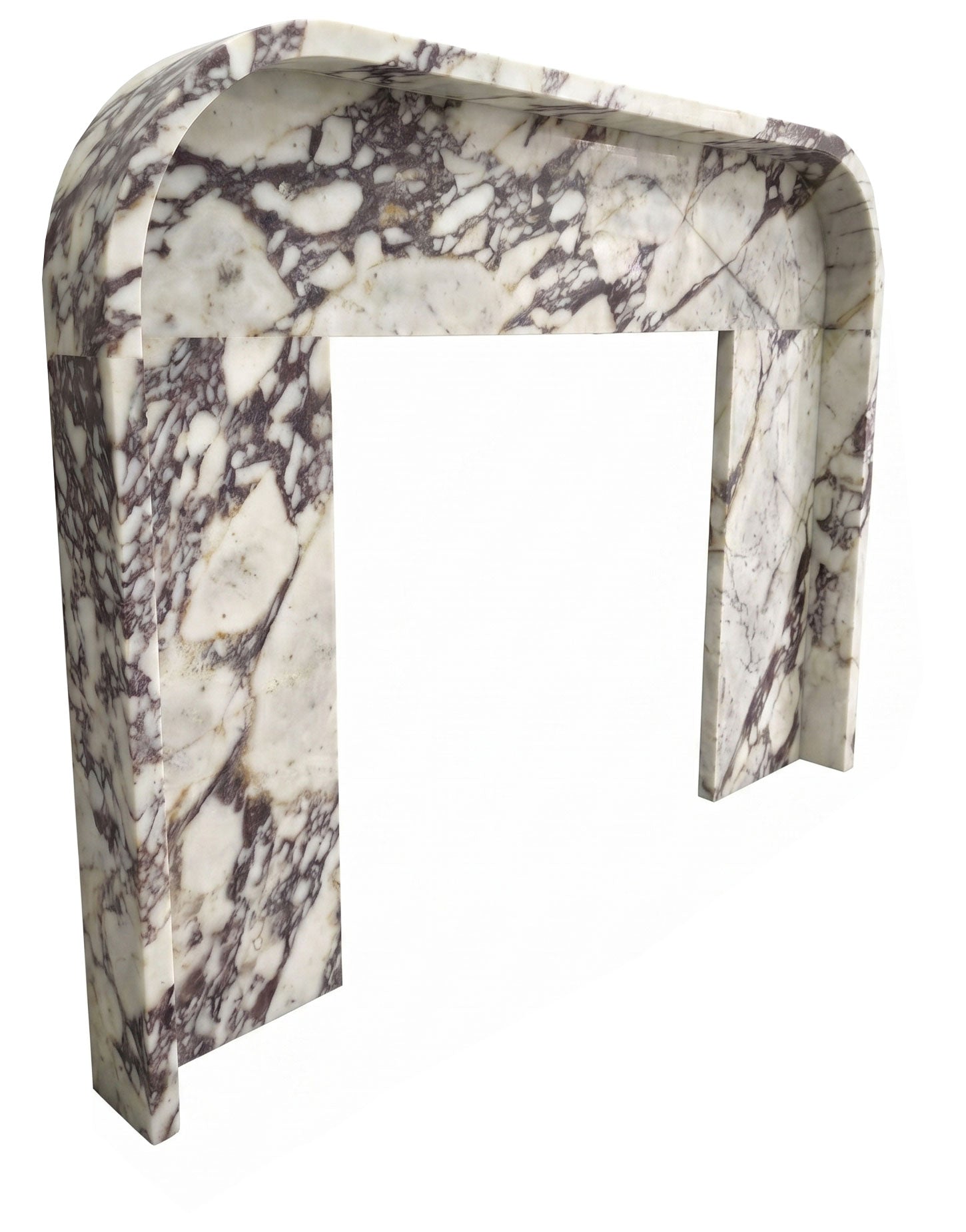 Calacatta Viola Marble Modern Fireplace Mantel Polished (L)69" (H)50" (D)6"