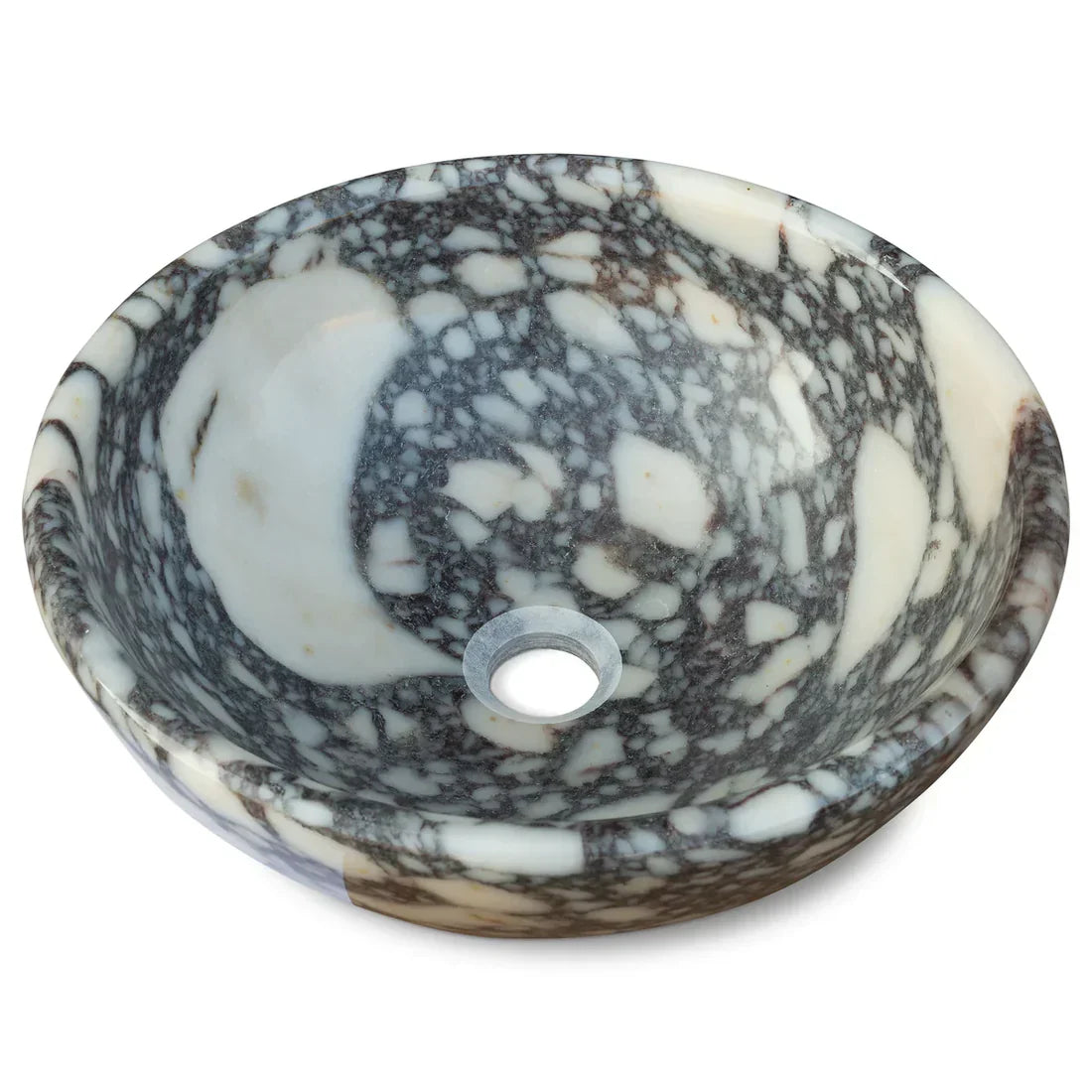 Calacatta Viola Marble Natural Stone Above-vanity Bathroom Sink Polished (D)16" (H)6" - In Stock