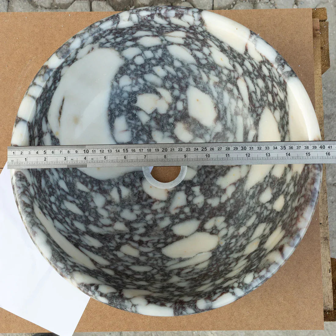 Calacatta Viola Marble Natural Stone Above-vanity Bathroom Sink Polished (D)16" (H)6" - In Stock