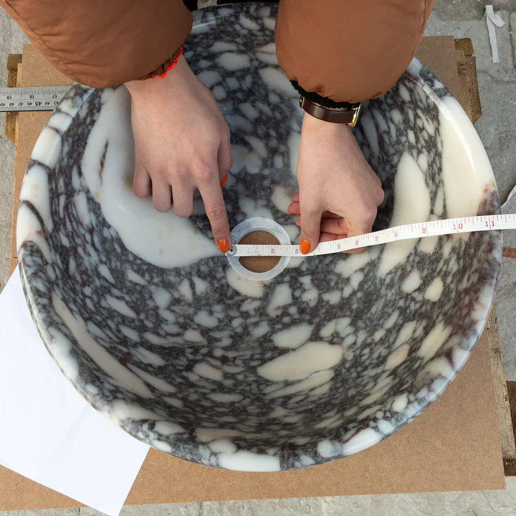 Calacatta Viola Marble Natural Stone Above-vanity Bathroom Sink Polished (D)16" (H)6" - In Stock