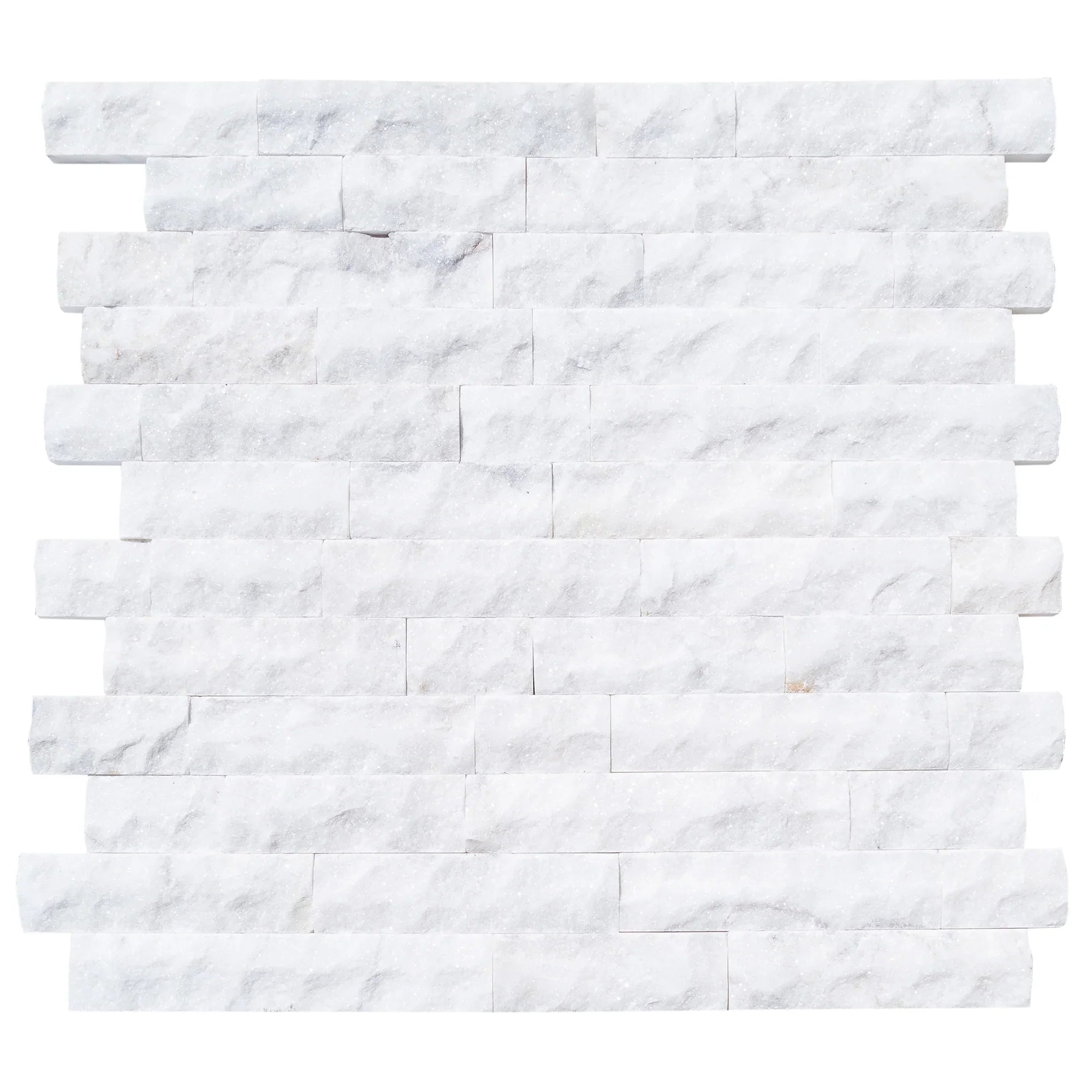 Carrara White 4"xFree Length Split-face Natural Marble Wall Tile