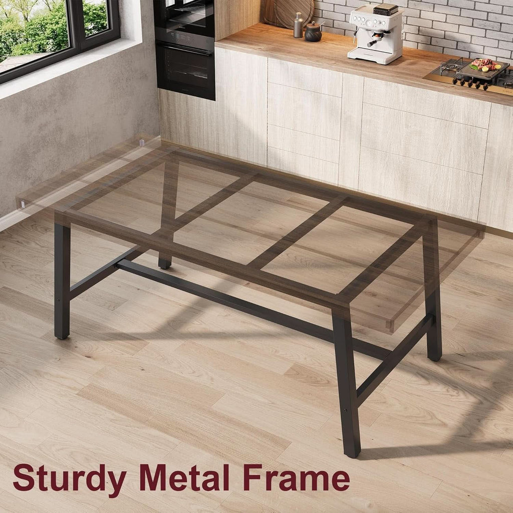 Industrial Dining Table 70.87 Inch Grey For Kitchen