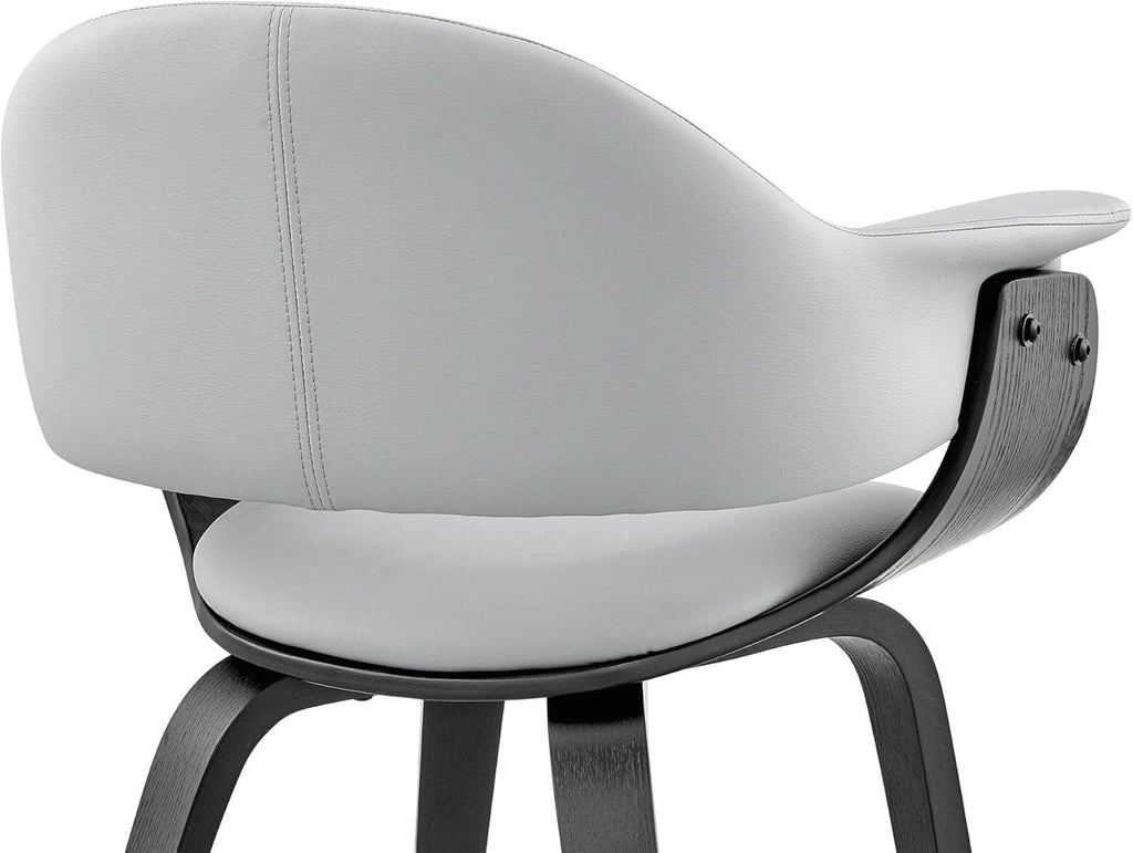 Adalyn Faux Leather Dining Room Accent Chair Gray Black Wood Base