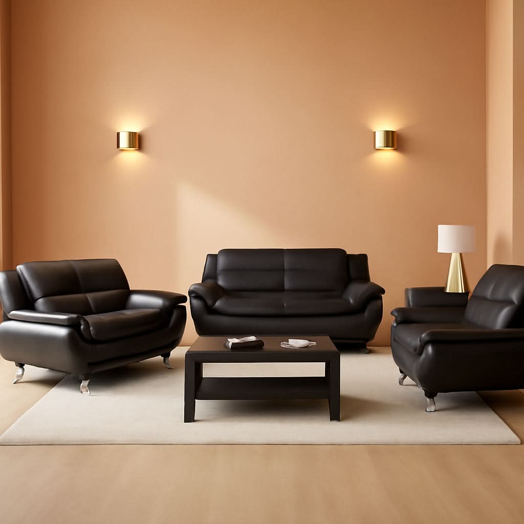 Black Sofa, Loveseat, and Chair Set