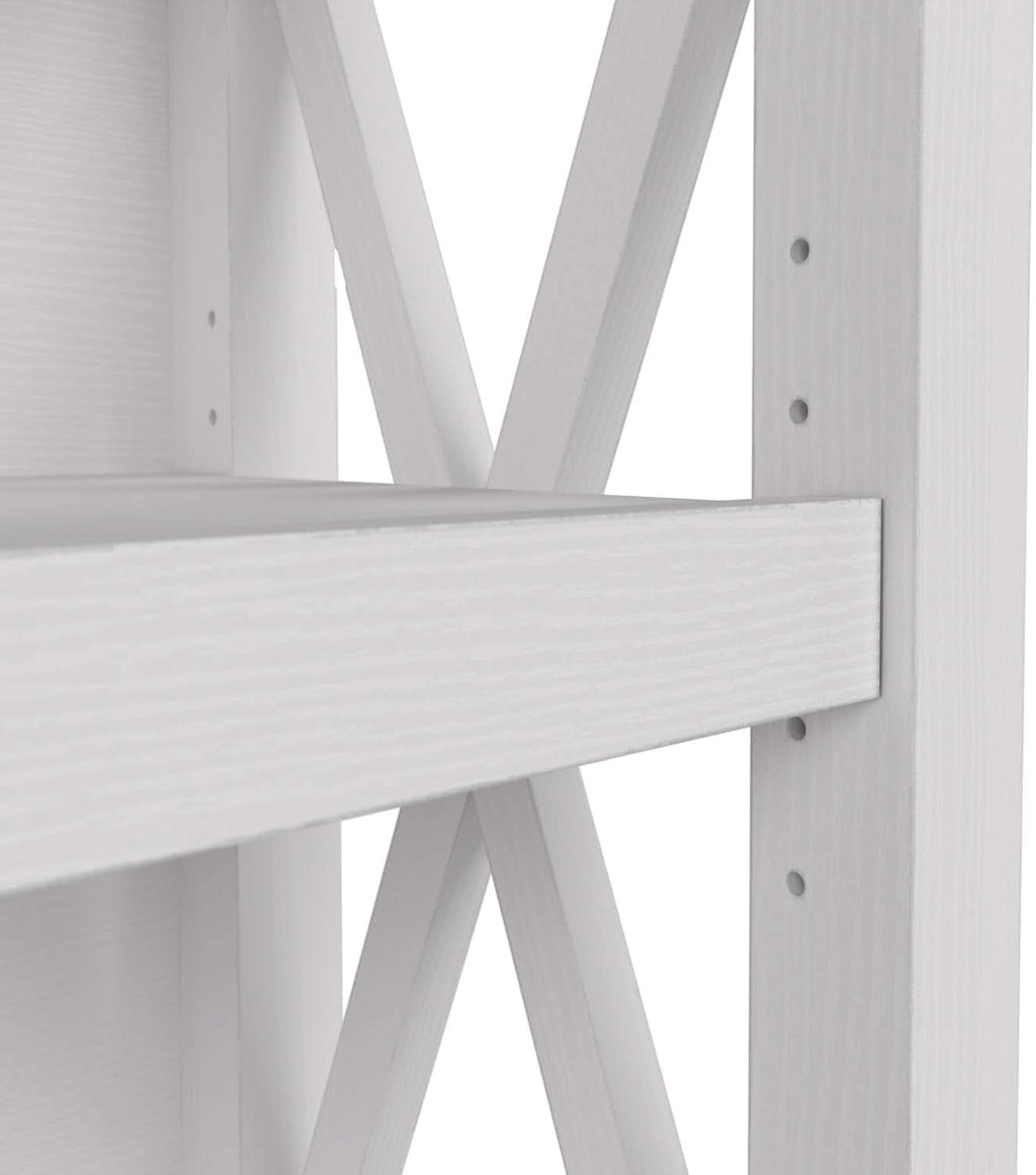 Tall 5 Shelf Bookcase In Pure White Oak Modern Farmhouse