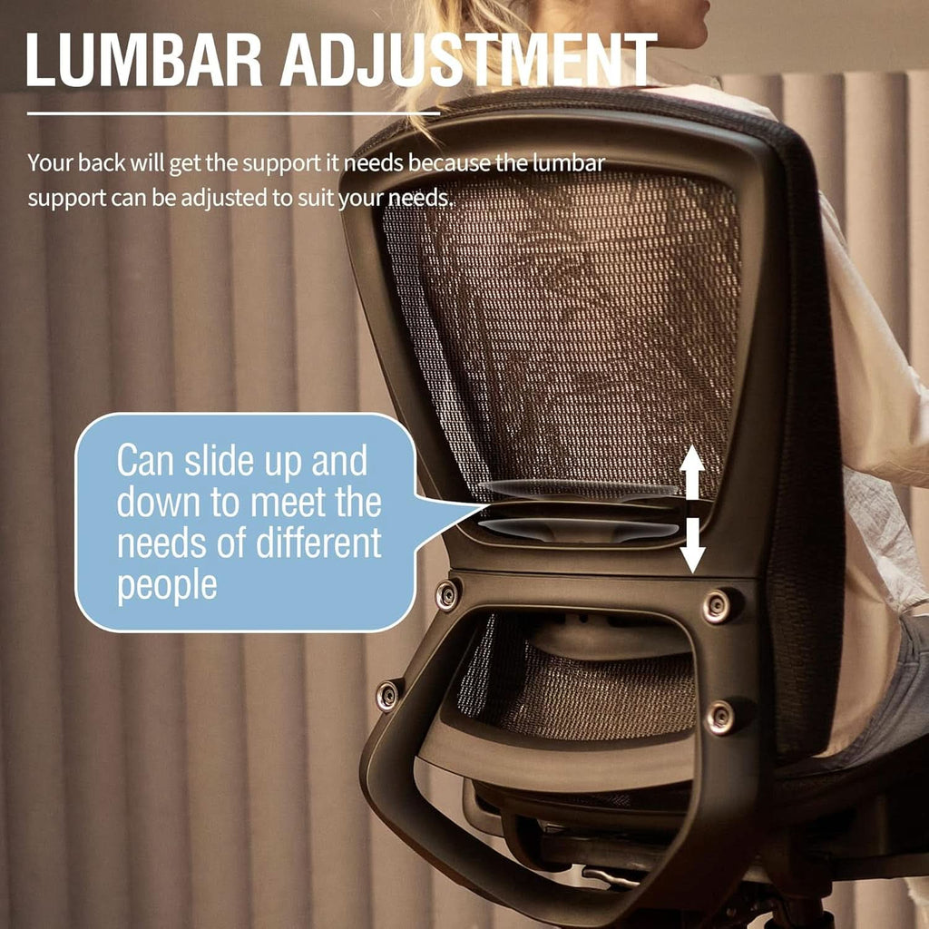 Ergonomic Mesh Office Chair With Adjustable Lumbar Support