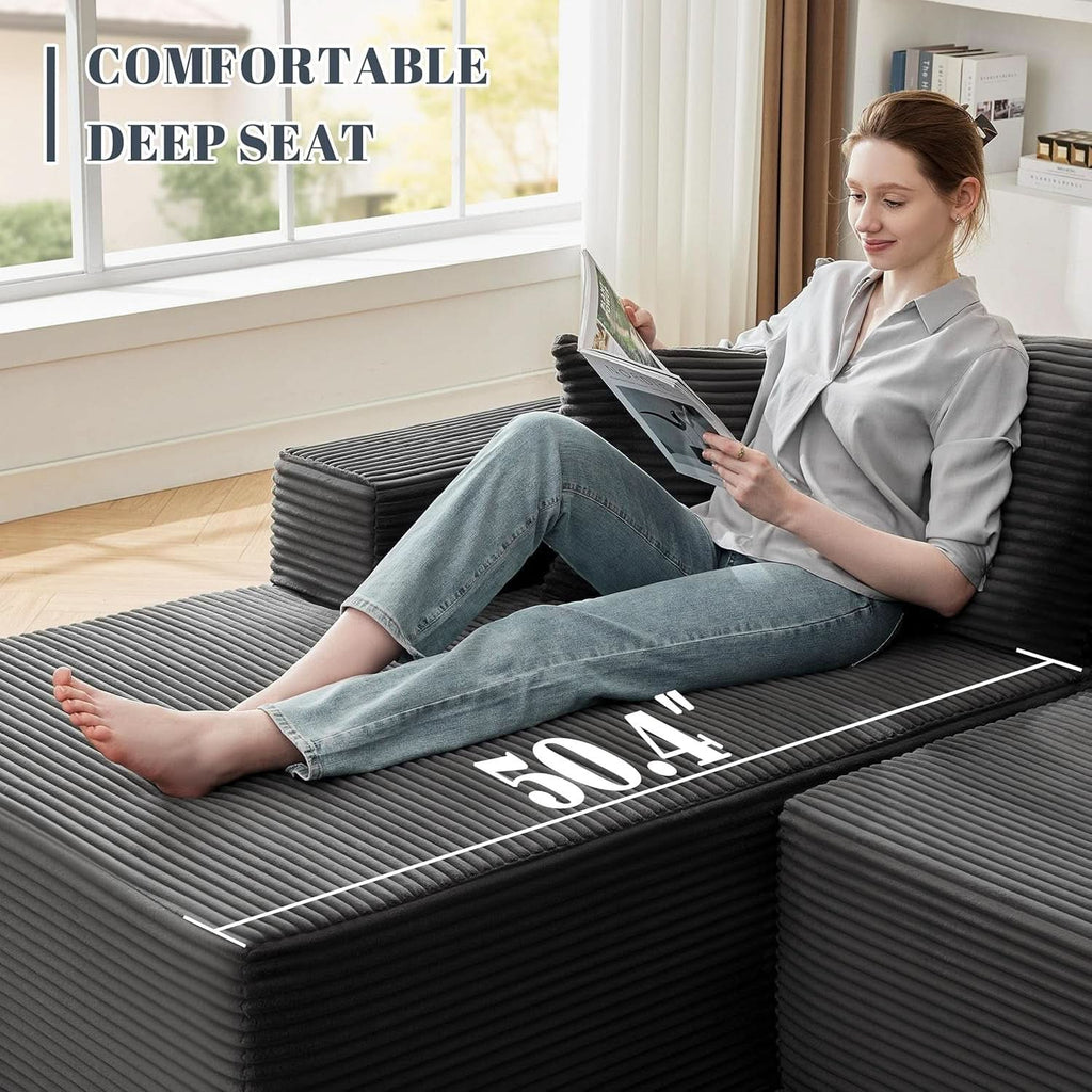 Dark Grey Cloud Sectional Sofa with Deep Seat
