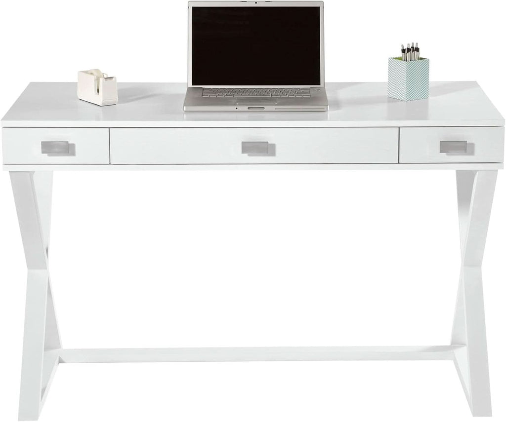 Compact White Writing Desk for Small Spaces and Creativity