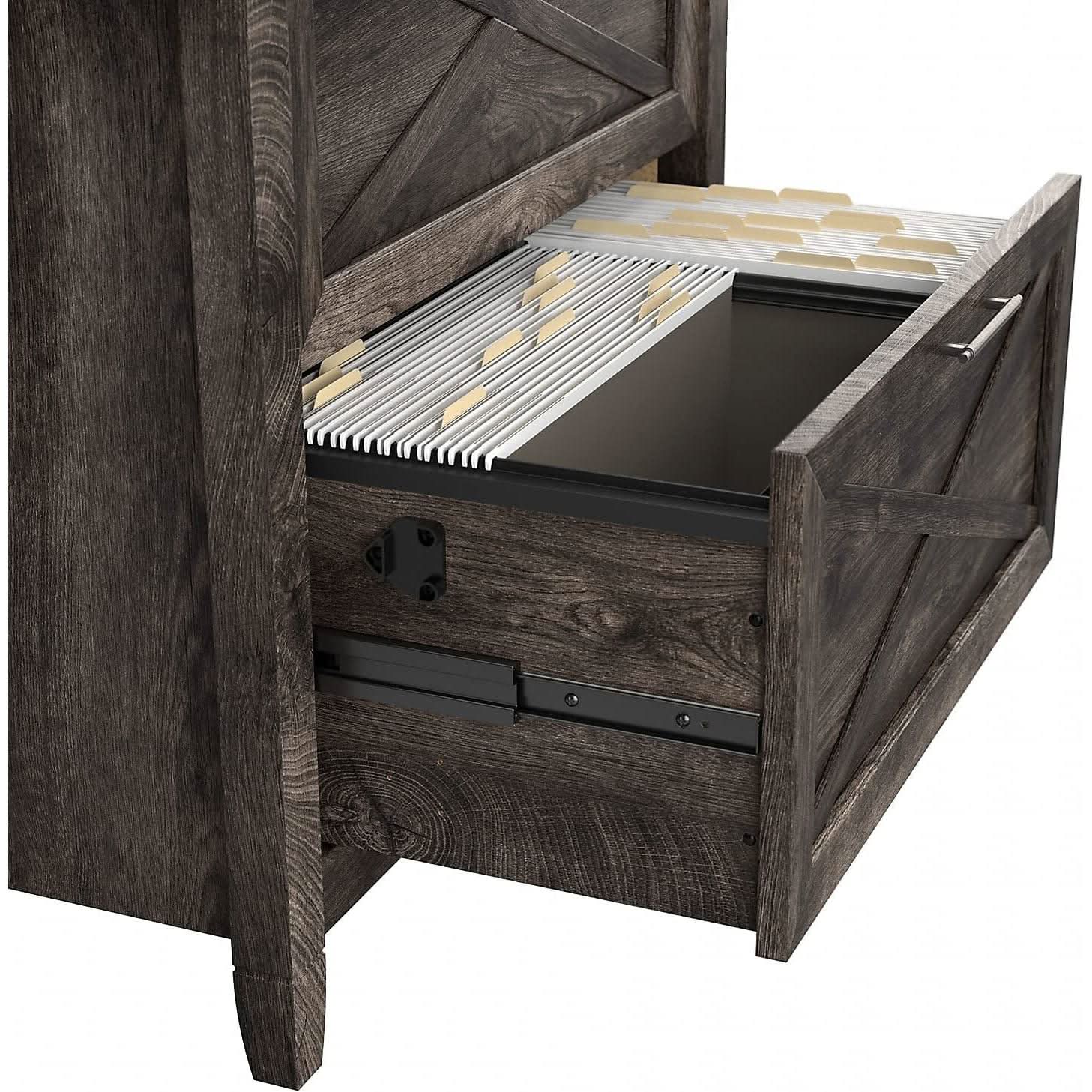 Key West 60W L Shaped Desk With Mobile File Cabinet Bundle