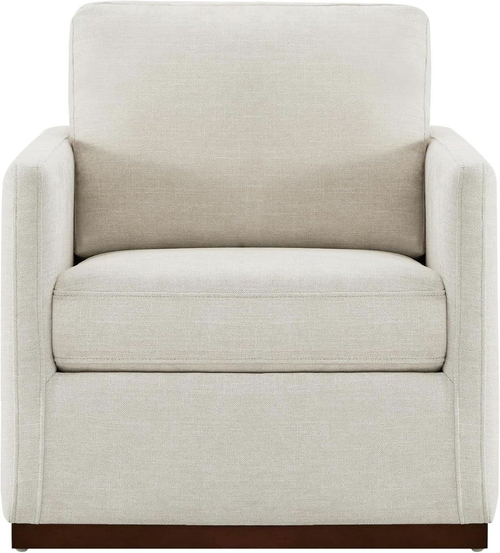 Swivel Linen Accent Armchair Mid Century Modern 360 Swivel