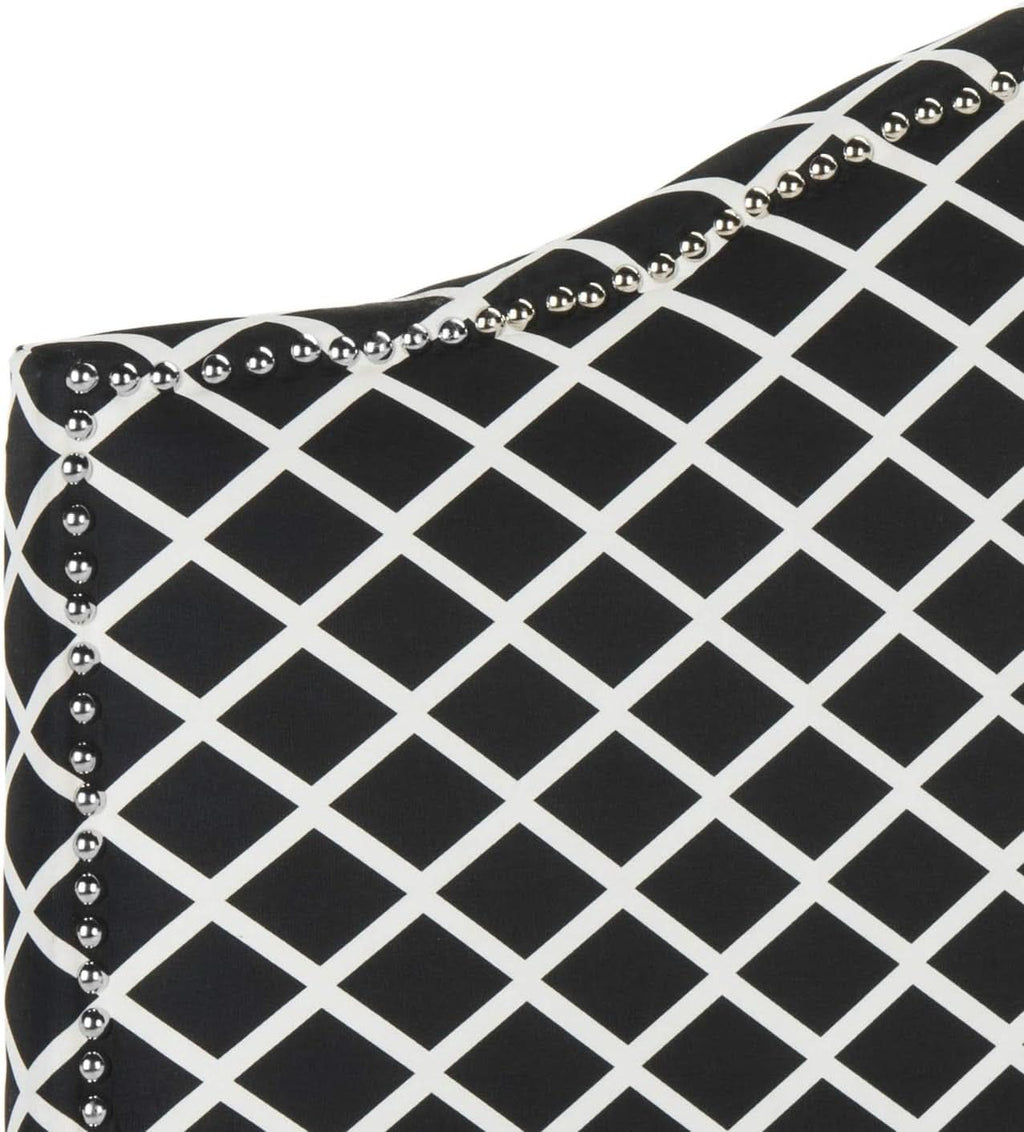 Stylish Black and White Lattice Headboard for Bedrooms