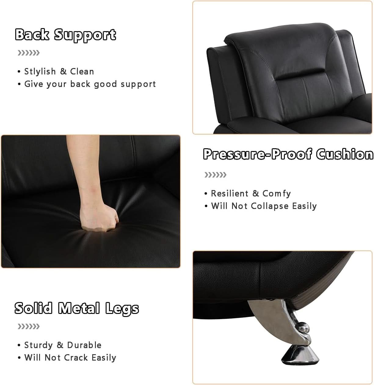 Black Leather Sofa and Loveseat Set