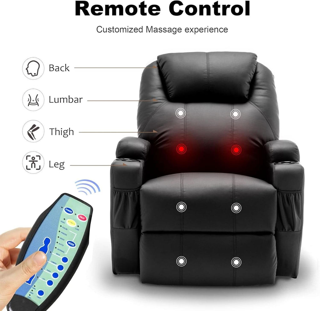 Massage Heat Swivel Recliner Chair For Living Room