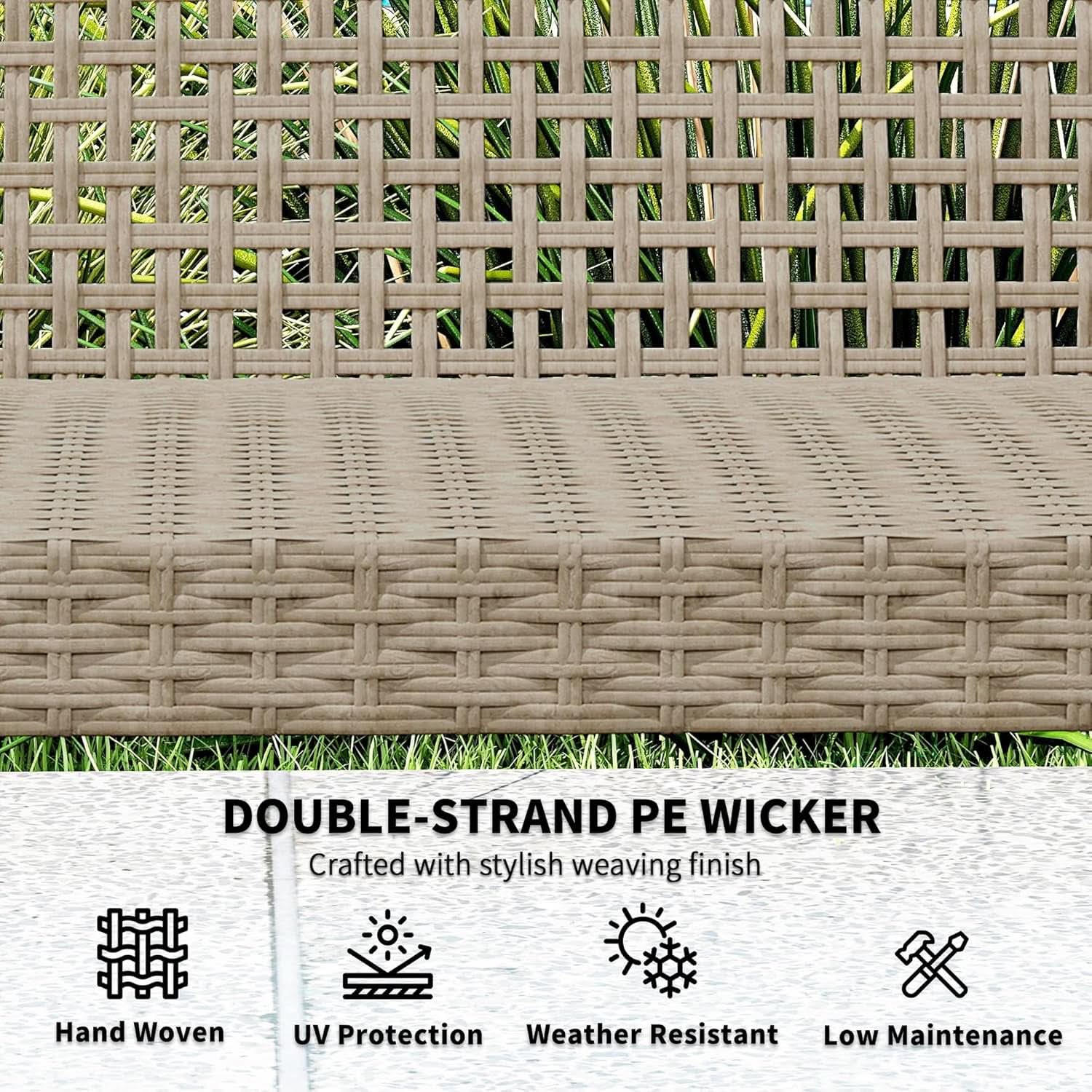 Wicker Outdoor Sofa for Three