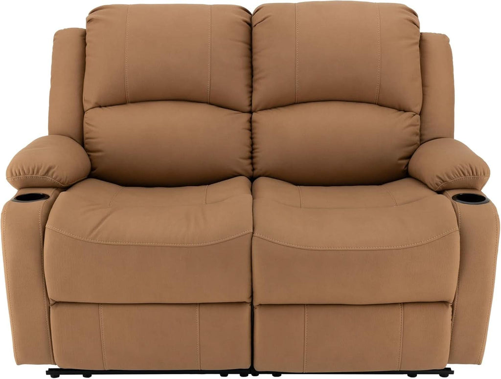 58 Inch Wall Hugger RV Theater Recliner Sofa Sand Double
