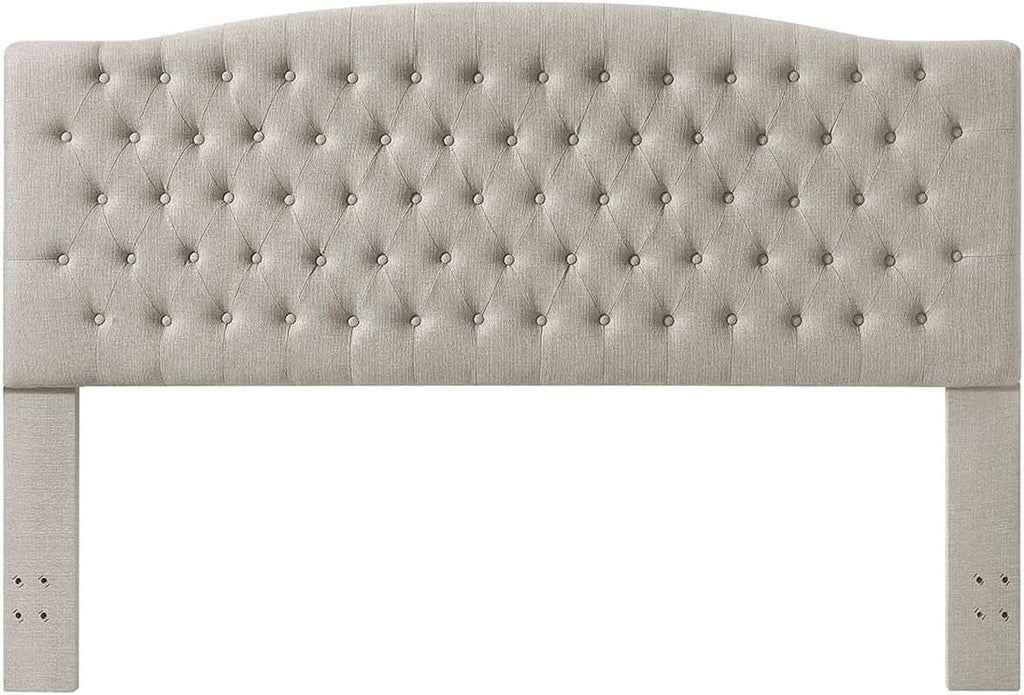 Linen Upholstered Tufted King Headboard for Stylish Comfort